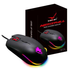Digifast Nightfall NF24 RGB Gaming Mouse, Symmetrical Design, 50 Million Click Durability, 8 Programmable Buttons, Dynamic DPI Switching, Customized Color, DPI