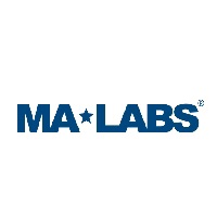 The image shows the MA LABS logo in bold blue text, with a star symbol between MA and LABS on a white background, often seen on their Where to Buy pages.