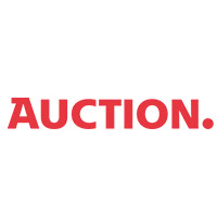 The word AUCTION. is written in bold, uppercase red letters on a white background, with a period at the end, making it clear where to buy sought-after items.