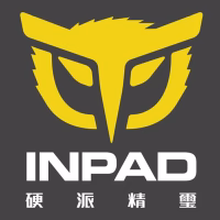 Yellow owl face logo above the white text INPAD and three Chinese characters on a dark gray background, perfect for those searching where to buy unique branded merchandise.